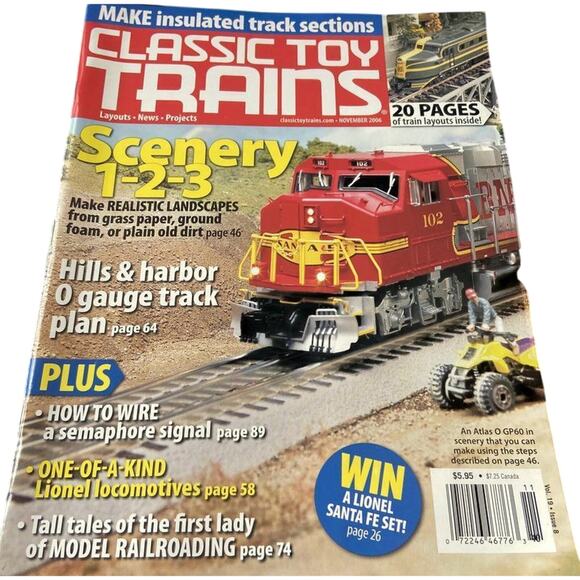 Classic Toy Trains November 2006 Scenery 1 2 3 Realistic Landscapes Hills Harbor - Picture 1 of 4